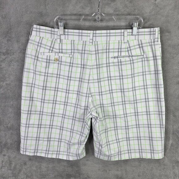 Mens Ben Hogan White Green Gray Plaid Golf Shorts Polyester 11" Inseam Size 40 - Picture 5 of 10